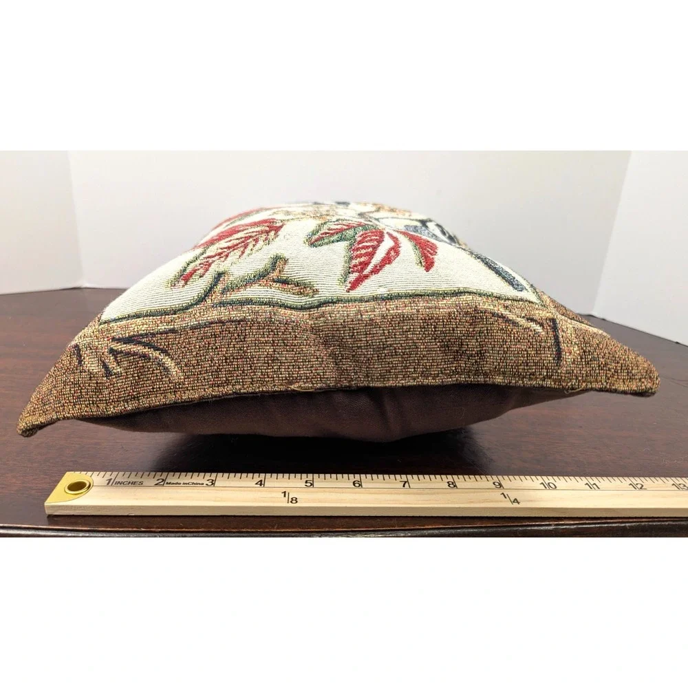 Chickadee Bird Tapestry Throw Pillow Woodland Nature Decorative Accent Cushion